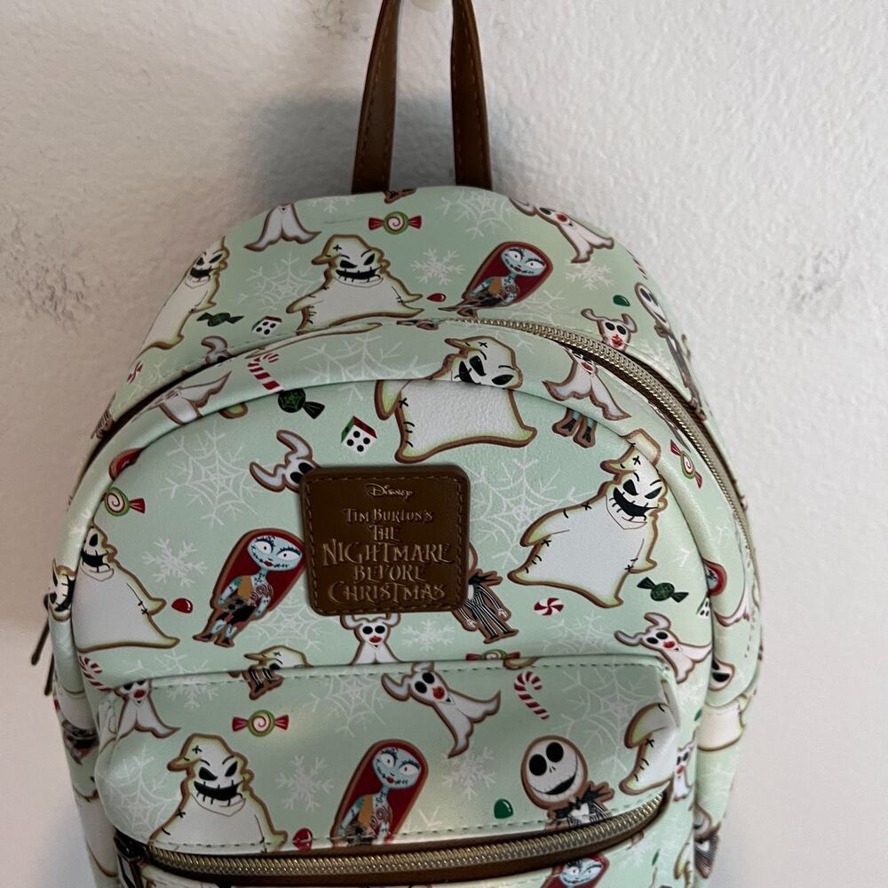 Loungefly Nightmare Before Christmas All-Over Gingerbread Cookie Mini Backpack - Picture 6 of 8
